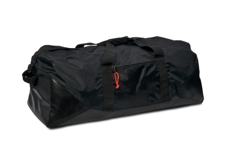 Large travel big black bag on white backgroundの写真素材