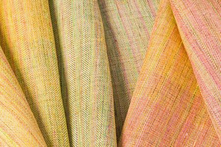 Natural Silk Fabrics, Hand Made and Hand Dye Thai silkの写真素材