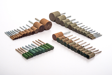 Grinding and polishing stone drill bit set photo on white backgroundの写真素材