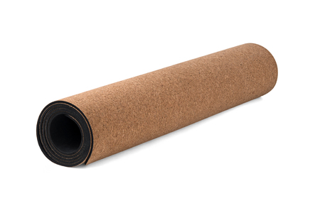 Cork Yoga Mat, Premium Eco Friendly Product on White Backgroundの写真素材