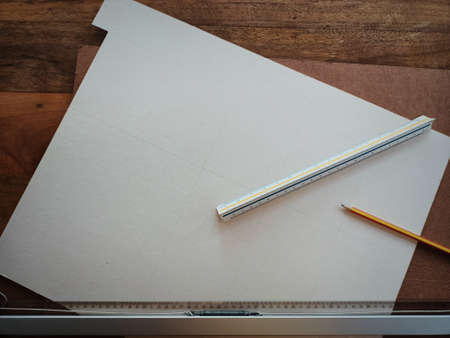 Top view of Architectural  drawing tools for background