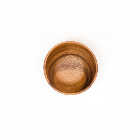 Wooden bowl isolated on white background.の写真素材