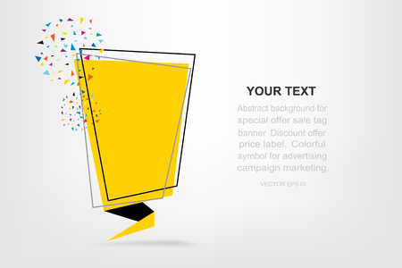 Paper banner tag. Colorful symbol for advertising campaign marketing. Vector illustration idea.のイラスト素材