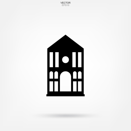 Government building icon. Abstract architectural sign and symbol. Vector illustration.のイラスト素材