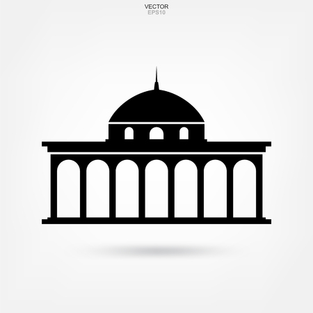 Government building icon. Abstract architectural sign and symbol. Vector illustration.のイラスト素材