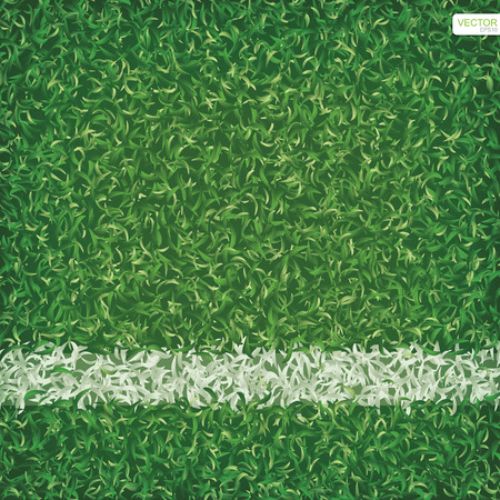 Green grass of soccer football field background with white line. Vector illustration.のイラスト素材