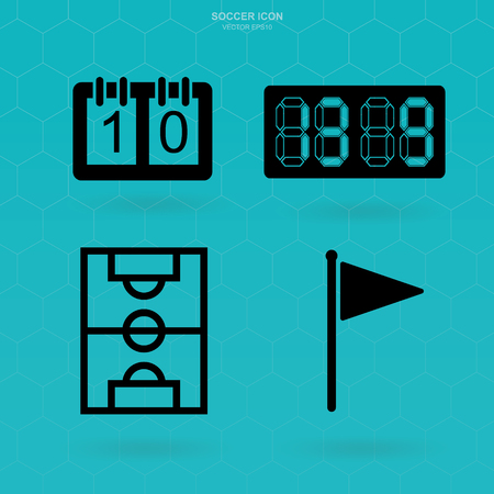Soccer icon set. Abstract football sign and symbol. Vector illustration.のイラスト素材