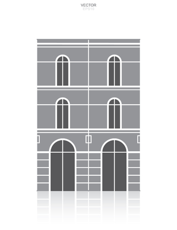 Residential building icon. Abstract architectural sign and symbol. Vector illustration.のイラスト素材