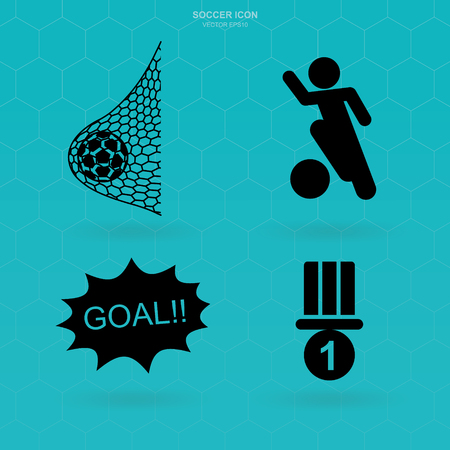 Soccer icon set. Abstract football sign and symbol. Vector illustration.のイラスト素材