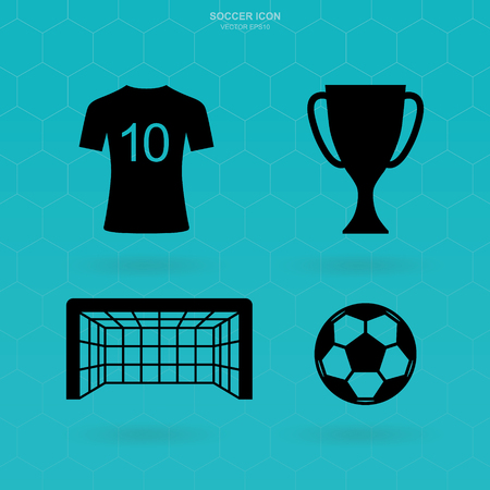 Soccer icon set. Abstract football sign and symbol. Vector illustration.のイラスト素材
