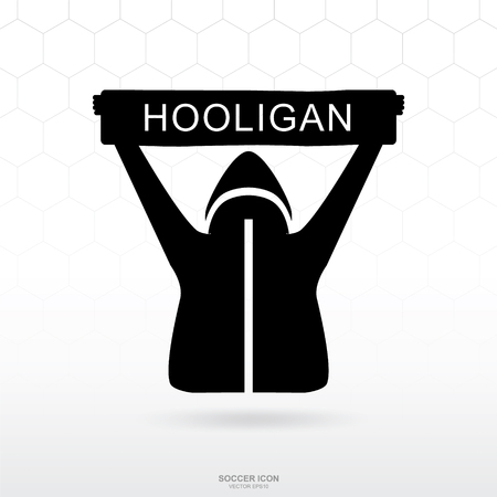 Soccer hooligan icon. Soccer football sport sign and symbol for template design. Vector illustration.のイラスト素材
