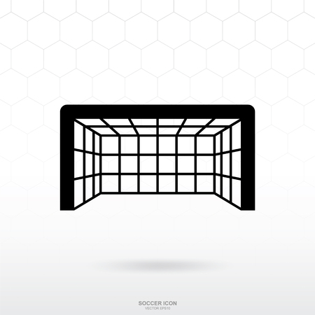 Soccer goal and net icon. Soccer football sport sign and symbol for template design. Vector illustration.のイラスト素材