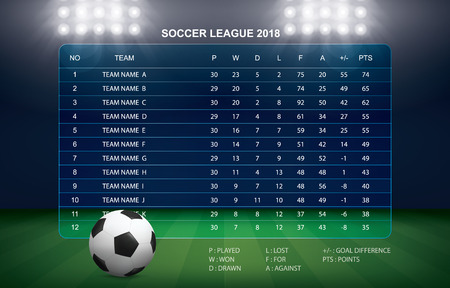 Soccer table with background of sport stadium. Vector illustration.のイラスト素材