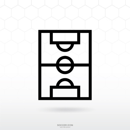 Soccer football field icon. Soccer football sport sign and symbol for template design. Vector illustration.のイラスト素材