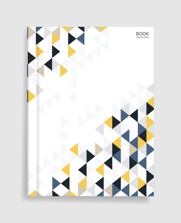 Magazine book template background with cover of geometric pattern background and soft shadow. Vector illustration.のイラスト素材