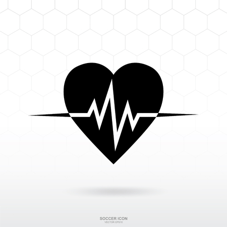 Heart and healthy icon. Soccer football sport sign and symbol for template design. Vector illustration.のイラスト素材