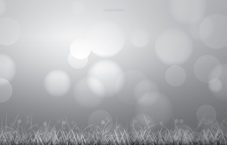 Simple background of grass field with light blurred bokeh background. Vector illustration.のイラスト素材