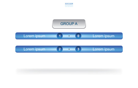 Match schedule team group background for world championship soccer football cup. Soccer football tournament schedule. Vector illustration.のイラスト素材