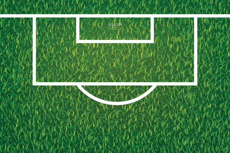 Soccer football field pattern and texture for background. Vector illustration.のイラスト素材