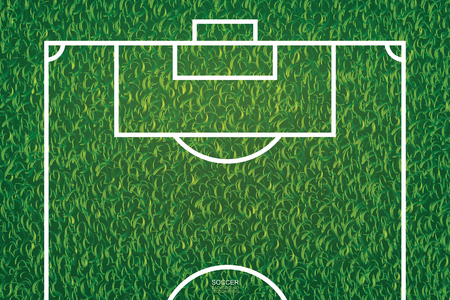 Soccer football field pattern and texture for background. Vector illustration.のイラスト素材