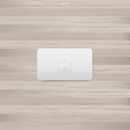 Light switch on wood wall background. Vector illustration.のイラスト素材