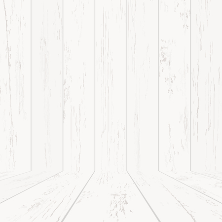 Empty white wooden room space for background. Vector illustration.のイラスト素材