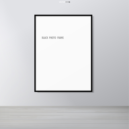 Blank photo frame or picture frame in room space background. Vector illustration.のイラスト素材