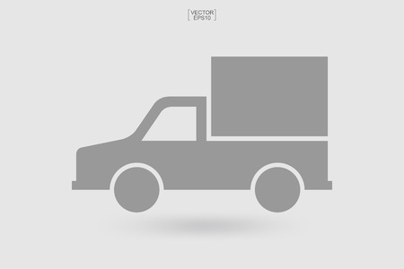 Logistics car icon. Truck icon. Delivery service car icon. Vector illustration.のイラスト素材