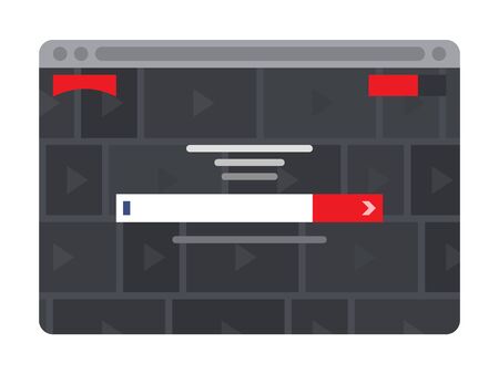 Internet page in flat icon concept. Modern browser window design. Web window screen sign and symbol. Vector illustration pixel perfect are created on pixel grid 64 x 64 pixel.のイラスト素材