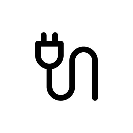 Electric plug sign and symbol for website design or template design. Vector illustration icon.のイラスト素材