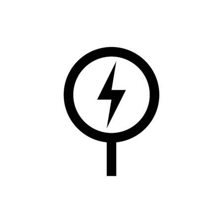 Electric charge sign and symbol for website design or template design. Vector illustration icon.のイラスト素材