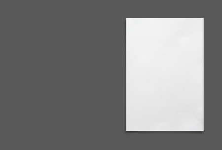 White paper sheet isolated on gray  background with clipping path.