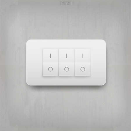 Light switch on concrete wall background. Vector illustration.のイラスト素材