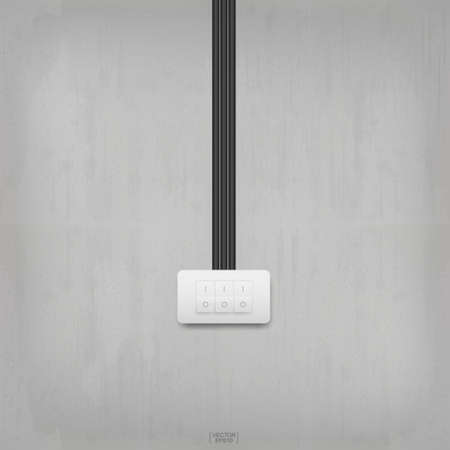Light switch on concrete wall background. Vector illustration.のイラスト素材