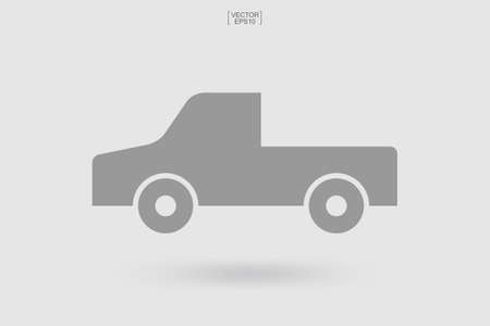Car icon. Logistics truck icon. Delivery service car symbol. Vector illustration.のイラスト素材