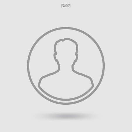 Picture profile icon. Male icon. Human or people sign and symbol. Vector illustration.のイラスト素材