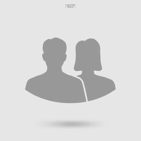 Male and female symbol. Human profile icon or people icon. Man and woman sign and symbol. Vector illustration.のイラスト素材