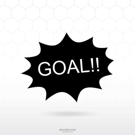 Speech bubble of "goal" icon. Soccer football sport sign and symbol for template design. Vector illustration.のイラスト素材