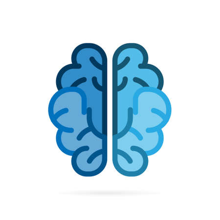 Brain icon. Intelligent idea and thinking symbol on white background. Vector illustration.のイラスト素材