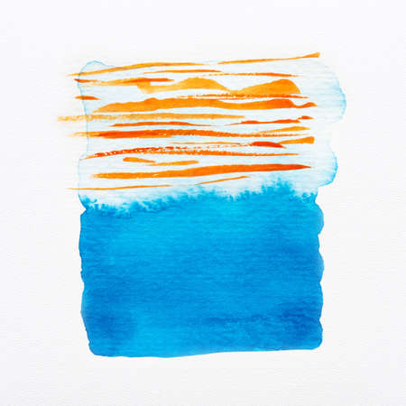 Colorful watercolor brush strokes with space for your own text. Close-up.の写真素材