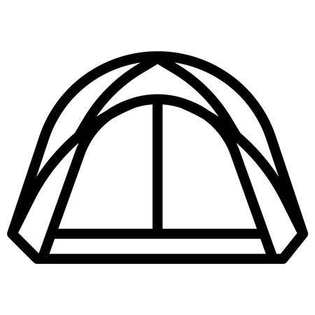 Tents icon. Camping tent and tarp. Vector illustration in line style icon.のイラスト素材