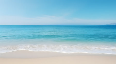 Beautiful tropical beach and sea in sunny day. Sea view background from tropical beach. Outdoor natural background.の素材