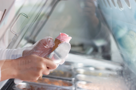 rose ice creamの写真素材