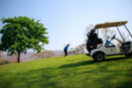 Blur of man playing golf.の写真素材