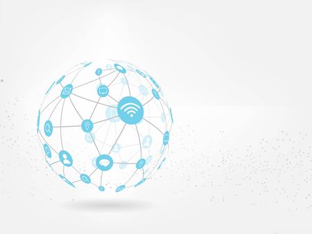 Global network background. Social media network concept.のイラスト素材