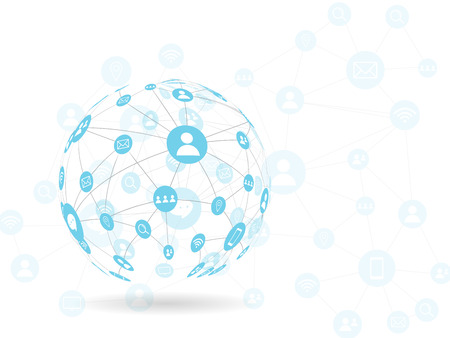 Global network background. Social media network concept.のイラスト素材