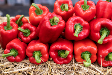 Fresh sweet bell peppers.の写真素材