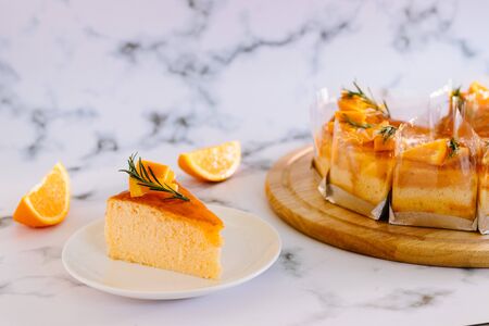 Homemade Orange cake with orange topping