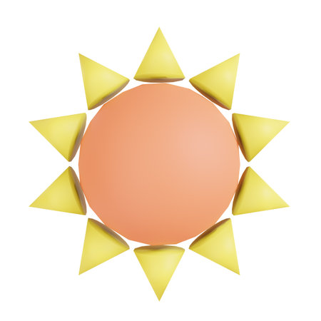 sun 3D model on isolated background.の写真素材