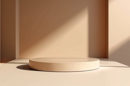 Product display background with   marble,stone and leaf .Minimal background for  products presentation.Created with Generative AI technologyの素材